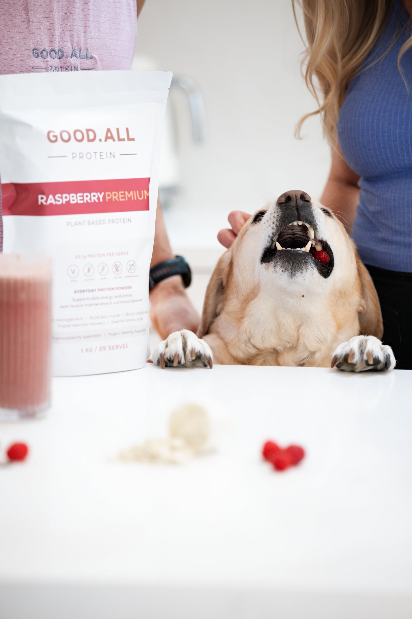 Premium Raspberry Essential Protein Powder