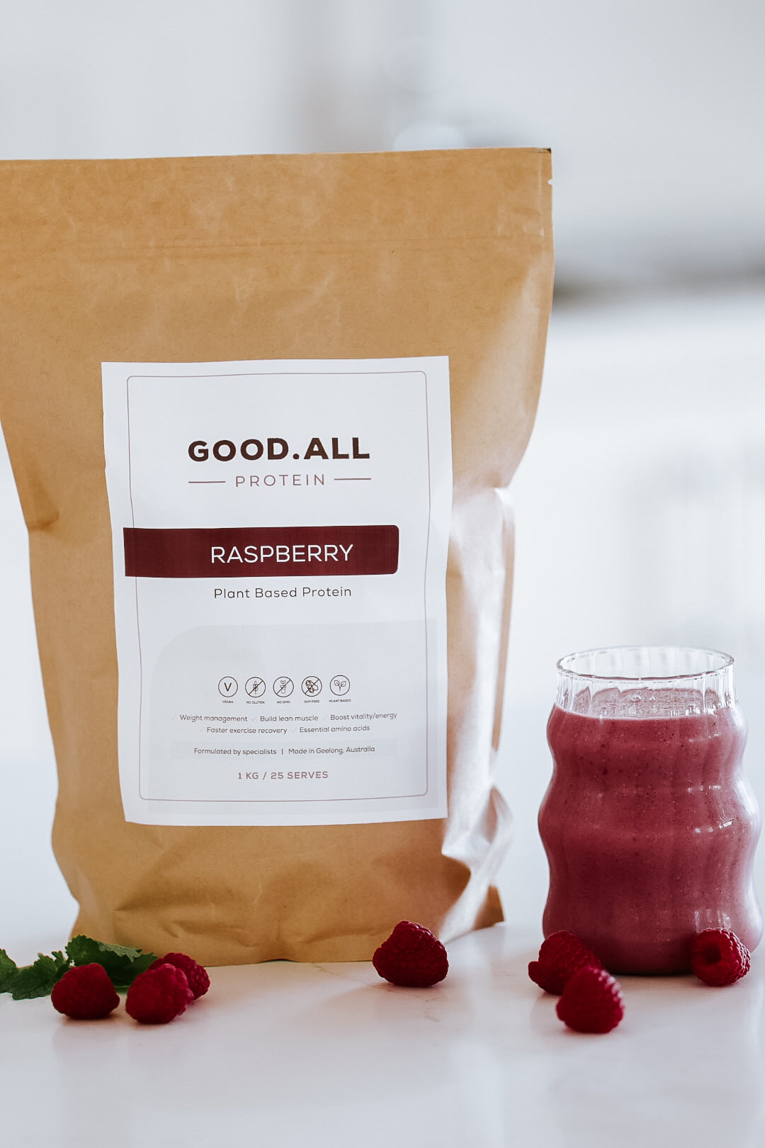 Premium Raspberry Essential Protein Powder