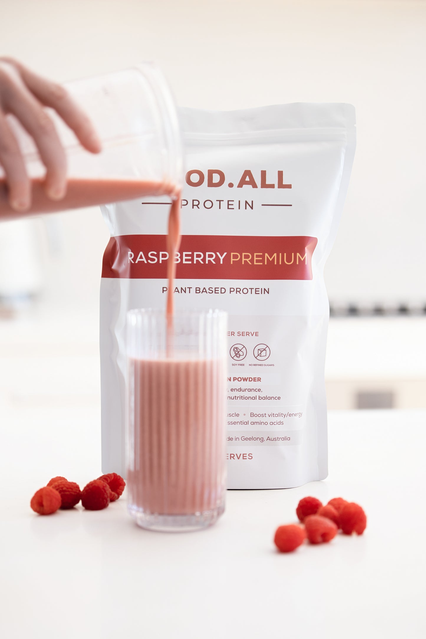 Premium Raspberry Essential Protein Powder
