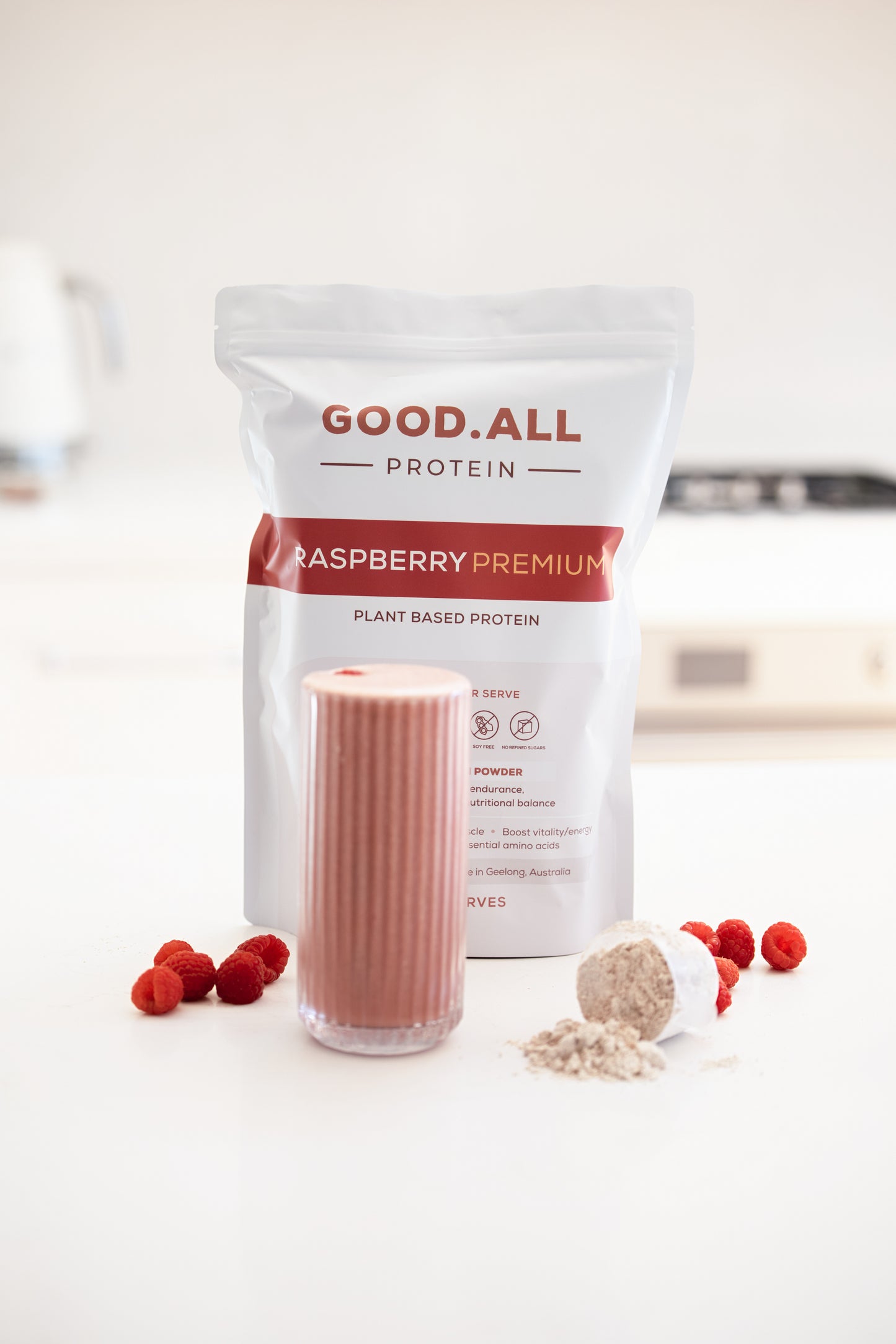 Premium Raspberry Essential Protein Powder